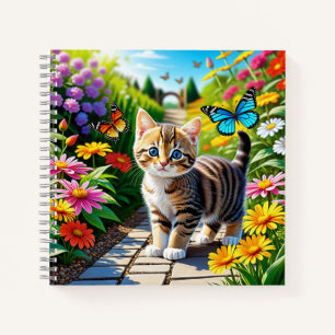 Katzen und Schmetterlinge Notizblock