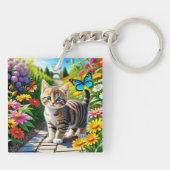 Katzen und Schmetterlinge Schlüsselanhänger (Rückseite)