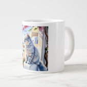 Katzen und Schönheit Santorins Jumbo-Tasse (Vorderseite Rechts)