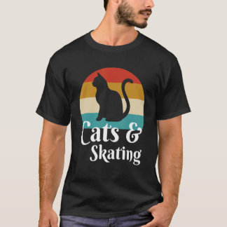 Katzen und Skaten Skater Skateboard T-Shirt
