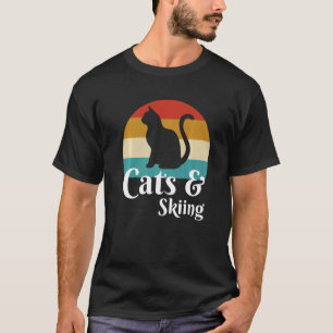 Katzen und Skifahren Wintersport Ski T-Shirt
