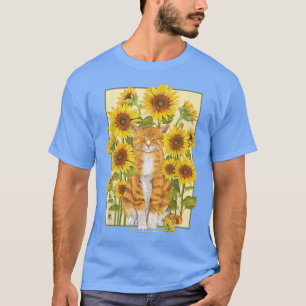 Katzen und Sonnenblumen für Katzen niedlich T-Shirt