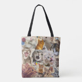 Katzen und Spielzeug Collage Tasche (Rückseite)