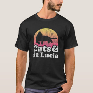 Katzen und St. Lucia Männer oder Frauen Katze und T-Shirt