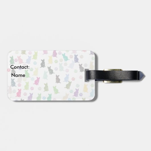 Katzen-und Tatzen-Muster Gepäckanhänger (Rückseite horizontal)