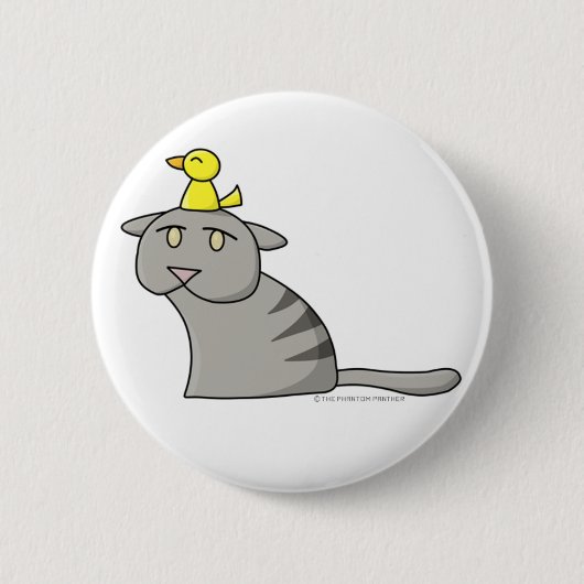 Katzen-und Vogel-Entwurfs-Knopf 01 Button (Vorderseite)
