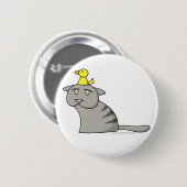 Katzen-und Vogel-Entwurfs-Knopf 01 Button (Vorne & Hinten)