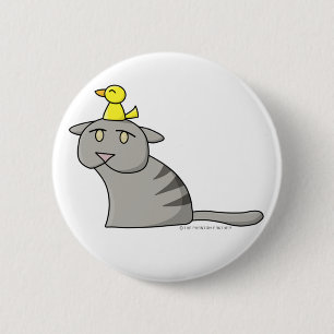 Katzen-und Vogel-Entwurfs-Knopf 01 Button