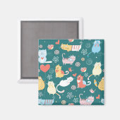 Katzen und Vögel Magnet (Vorderseite/Rückseite)