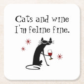 Katzen und Weine Feline Feine Weinlese mit Katze Rechteckiger Pappuntersetzer (Vorderseite)