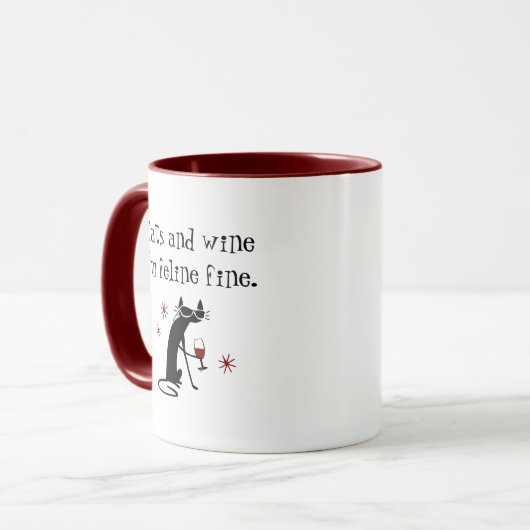 Katzen und Weine Feline Feine Weinlese mit Katze Tasse (Vorderseite Links)