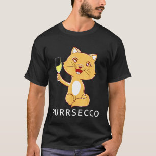 Katzen- und Weinliebhaber Haustier Lustiger Prosec T-Shirt