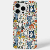 Katzen und Wildblumen Illustrationen Boho Case-Mate iPhone Hülle (Rückseite)