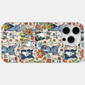 Katzen und Wildblumen Illustrationen Boho Case-Mate iPhone Hülle (Rückseite (Horizontal))