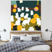 Katzen und Wolle Leinwanddruck (Insitu (Schlafzimmer))