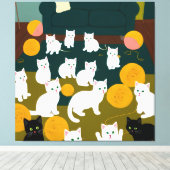 Katzen und Wolle Leinwanddruck (Insitu (Holzboden))