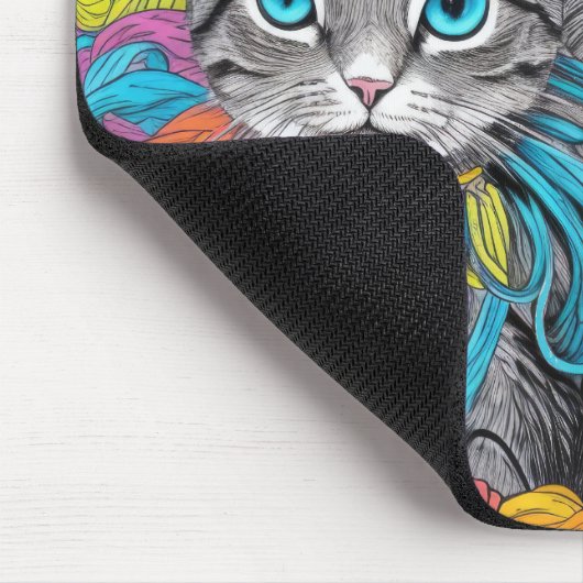 Katzen und Wolle Mousepad (Ecke)