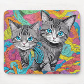 Katzen und Wolle Mousepad (Vorne)