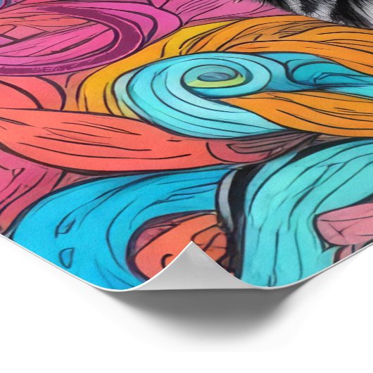 Katzen und Wolle Poster (Ecke)