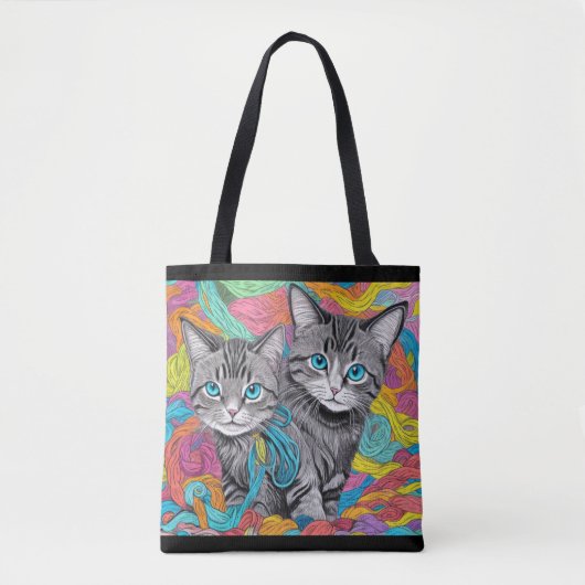 Katzen und Wolle Tasche (Vorderseite)