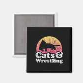 Katzen und Wrestling, Männer oder Frauen, Katzen u Magnet (Vorderseite/Rückseite)