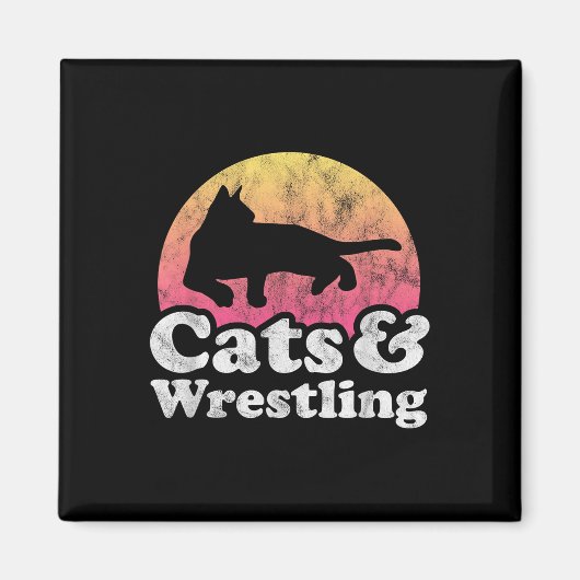 Katzen und Wrestling, Männer oder Frauen, Katzen u Magnet (Vorne)