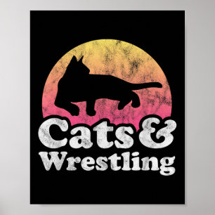 Katzen und Wrestling, Männer oder Frauen, Katzen u Poster