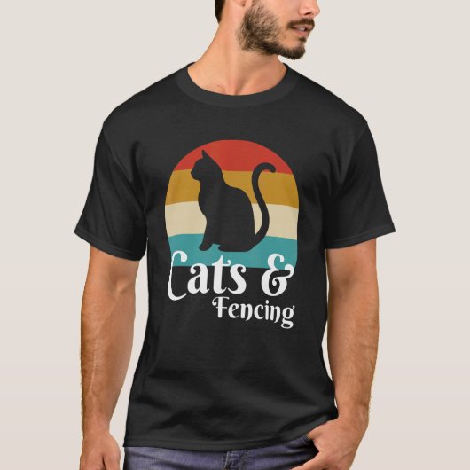 Katzen und Zaun T-Shirt (Vorderseite)
