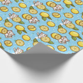 Katzen und Zitronen Geschenkpapier (Ecke)