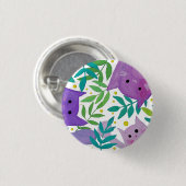 Katzen und Zweige - lila und grün Button (Vorne & Hinten)