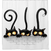 Katzen Ungezogene, spielerische und lustige Charak Duschvorhang (Vorderseite)