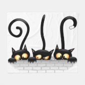 Katzen Ungezogene, spielerische und lustige Charak Fleecedecke (Vorderseite (Horizontal))