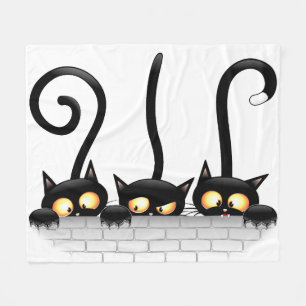 Katzen Ungezogene, spielerische und lustige Charak Fleecedecke