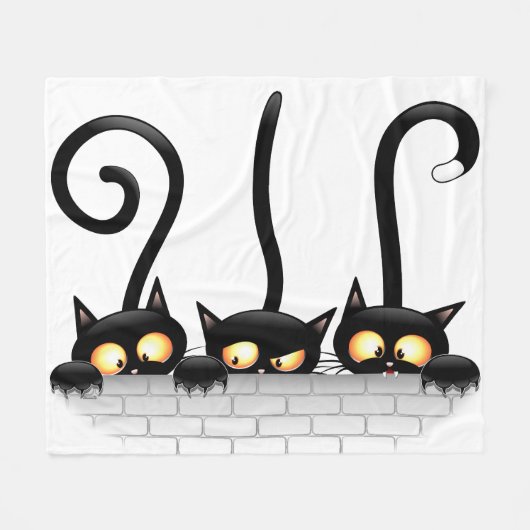 Katzen Ungezogene, spielerische und lustige Charak Fleecedecke (Vorderseite (Horizontal))