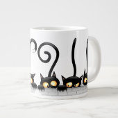 Katzen Ungezogene, spielerische und lustige Charak Jumbo-Tasse (Vorderseite Rechts)