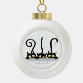 Katzen Ungezogene, spielerische und lustige Charak Keramik Kugel-Ornament (Vorderseite)