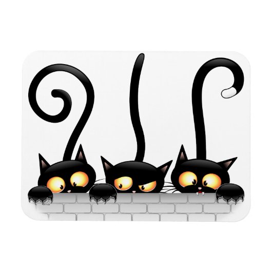 Katzen Ungezogene, spielerische und lustige Charak Magnet (Horizontal)