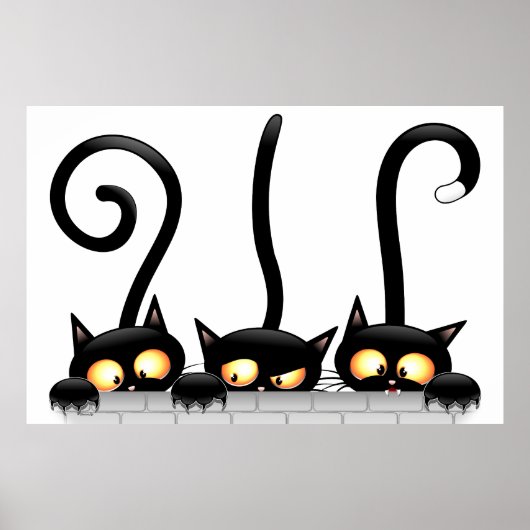 Katzen Ungezogene, spielerische und lustige Charak Poster (Vorne)