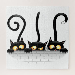 Katzen Ungezogene, spielerische und lustige Charak Puzzle