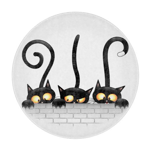 Katzen Ungezogene, spielerische und lustige Charak Schneidebrett (Vorderseite)