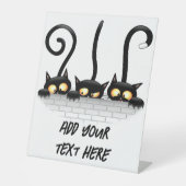 Katzen Ungezogene, spielerische und lustige Charak Sockelschild (Vorderseite)