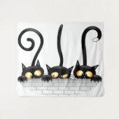 Katzen Ungezogene, spielerische und lustige Charak Wandteppich (Vorderseite (Horizontal))