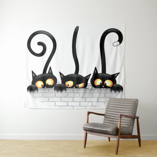 Katzen Ungezogene, spielerische und lustige Charak Wandteppich (Beispiel (Horizontal))