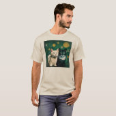 Katzen unter der Sternennacht T-Shirt (Vorne ganz)