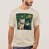 Katzen unter der Sternennacht T-Shirt (Vorderseite)