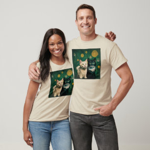 Katzen unter der Sternennacht T-Shirt