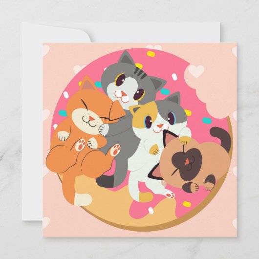 Katzen Urlaubskarte Feiertagskarte (Vorderseite)