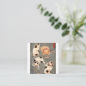 Katzen Utagawa Kuniyoshi Quadratische Visitenkarte (Stehend Vorderseite)