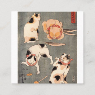 Katzen Utagawa Kuniyoshi Quadratische Visitenkarte