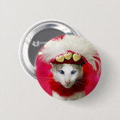 Katzen-Valentinsgruß-Knopf Button (Vorne & Hinten)